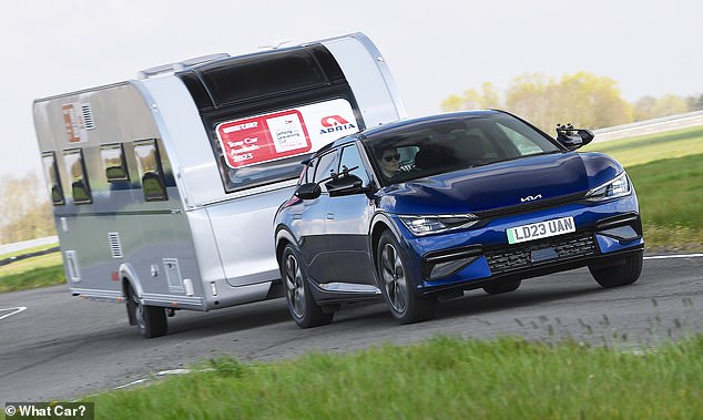 Towing with an EV is also much quieter than with a fuel car due to the lack of engine noise and noise cancelling cabins many EVs have. And of course there’s the zero tailpipe emissions benefit too