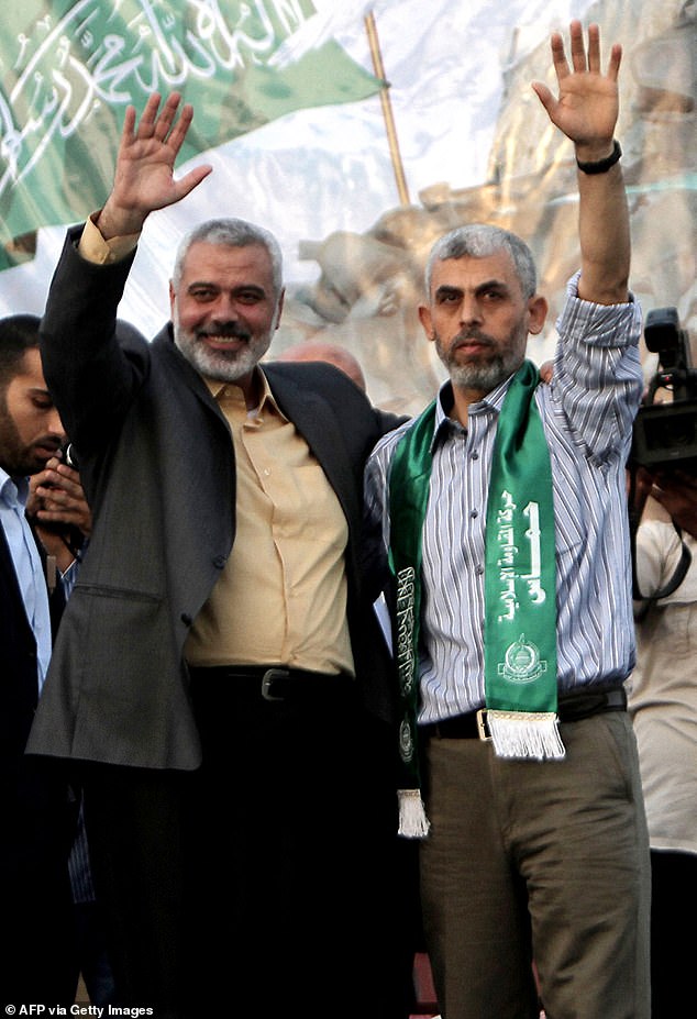 Sinwar became the Iran-backed Palestinian group's new leader after the killing of its former political chief Ismail Haniyeh (left) in July