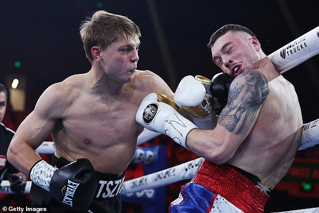 Nikita Tszyu (pictured left) also caught up with his father in person - for the first time in 11 years in Florida