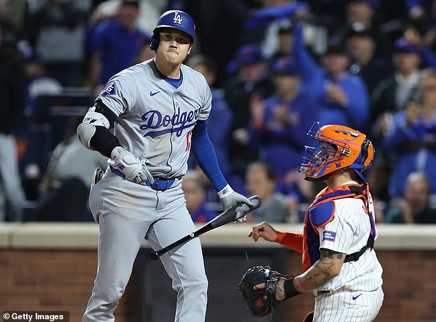 But eleven straight Dodgers batters were sat down - including Shohei Ohtani on a strikeout