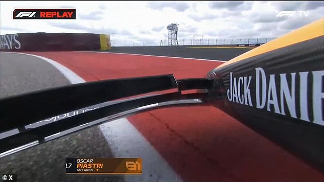 Vision from Piastri's cockpit shows how close he came to smashing into the barrier