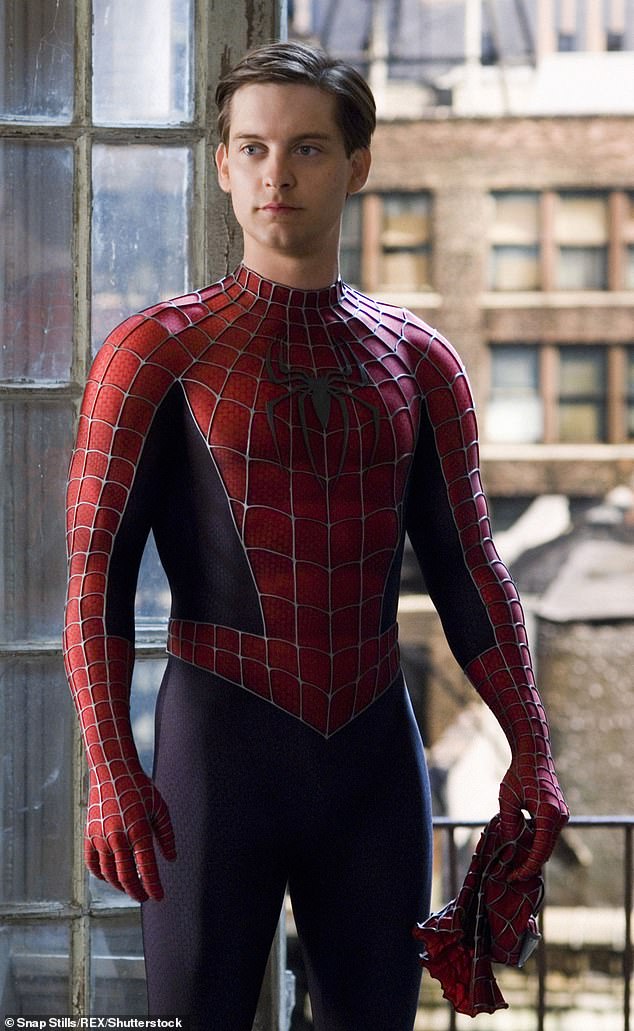 Maguire first starred as Spider-Man in the 2002 movie directed by Sam Raimi. He later went on to reprise the role in multiple sequels; pictured in 2007's Spider-Man 3