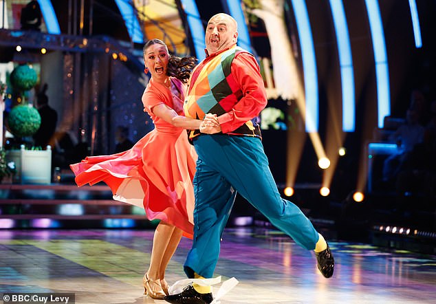 Last night, the pair danced a Quickstep to Mr Blue Sky by Electric Light Orchestra, and they scored 33 out of 40 points