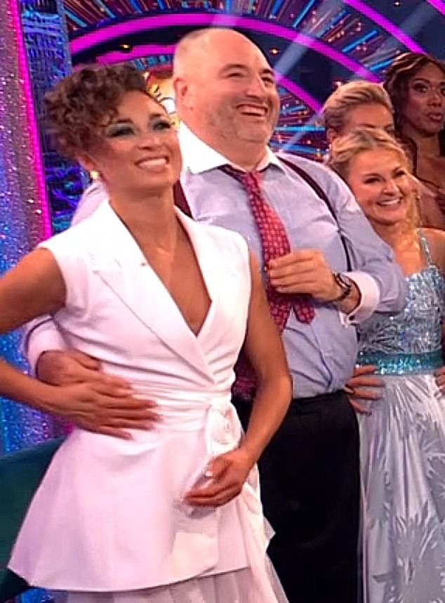 Last week Evans was dealing with a barrage of criticism after viewers spotted his hand straying across Ms Jones's waist as they stood in the green room