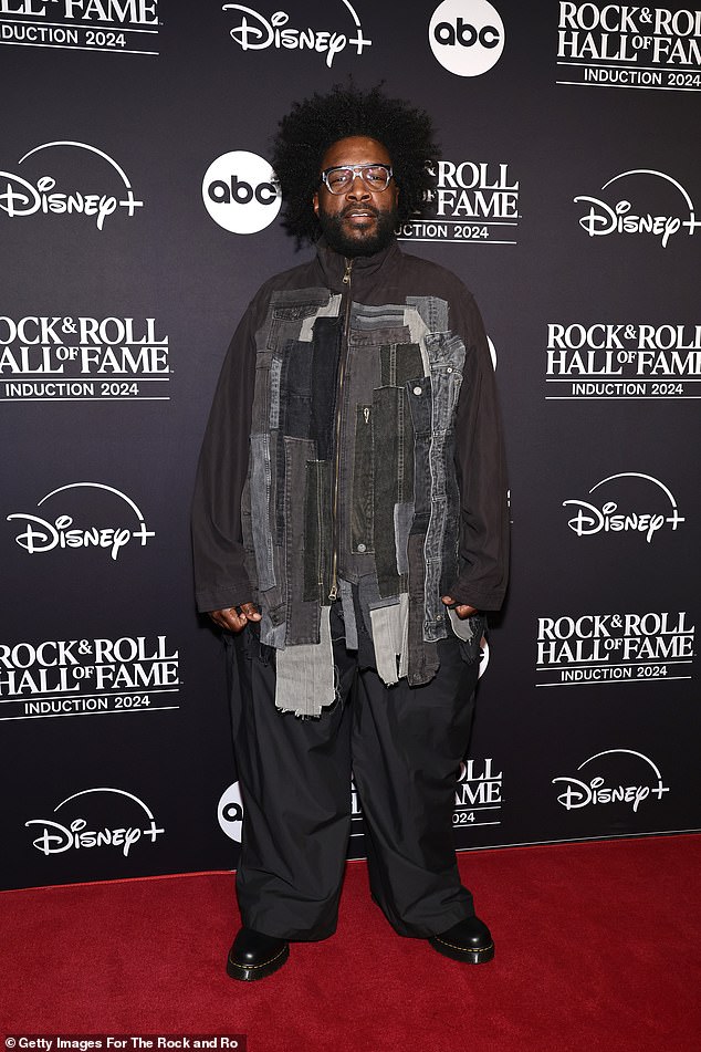 Questlove, 53, was also spotted in attendance, sporting a chic jacket made out of different types of denim pieces. The Roots drummer donned nylon trousers with the unique outerwear and completed his look with patent leather boots