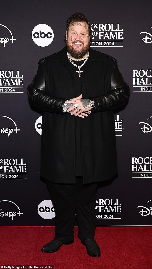 Jelly Roll was also present at the event and was all smiles on the red carpet. The country star looked dapper in an all-black outfit with silver and diamond jewelry in contrast with his look.  The rapper, 39, sported a stylish coat with leather sleeves over a plain T-shirt, slacks and suede boots