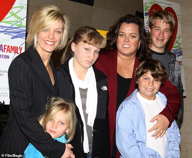 Chelsea was adopted by Rosie and ex-wife Kelli Carpenter when she was just a baby but moved out of the family home when she was 18 in 2016; The family is pictured in 2010 with their children Vivienne, Chelsea, Blake and Parker