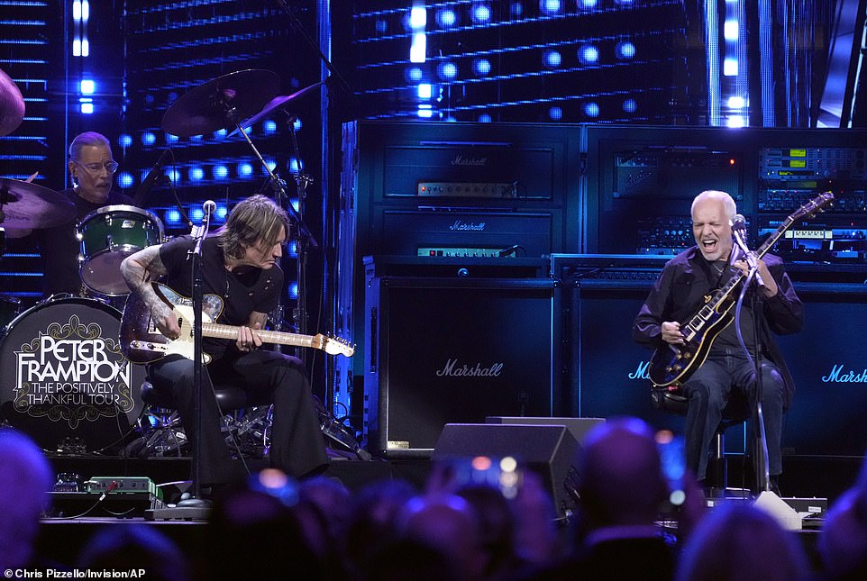 Keith Urban was also one of the performers as he sang with Peter Frampton - who was also inducted on Saturday