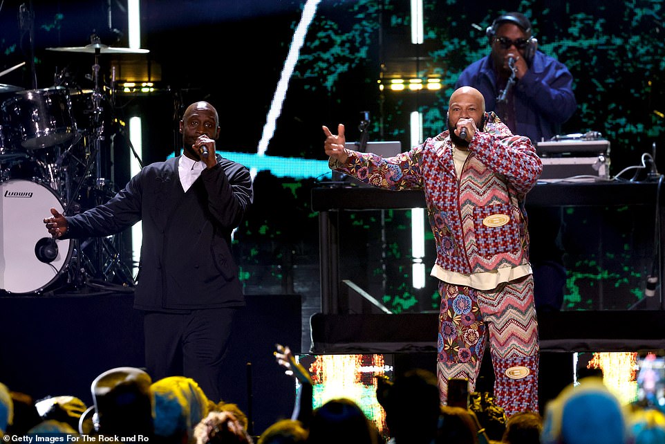 He was soon joined by Common as they also performed together underneath the bright stage lights