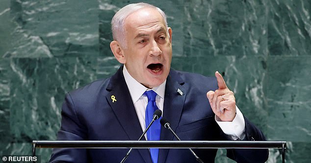 Israel's Prime Minister Benjamin Netanyahu addresses the 79th United Nations General Assembly at U.N. headquarters in New York, U.S., September 27, 2024