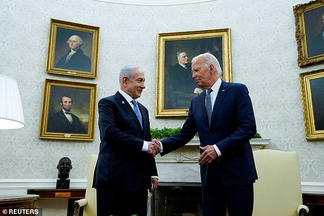 President Joe Biden meets with Israeli Prime Minister Benjamin Netanyahu in the Oval Office at the White House in Washington, U.S., July 25, 2024