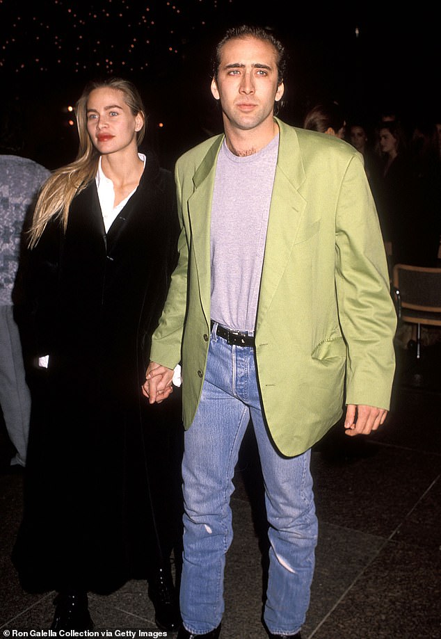 Cage began dating Christina Fulton, now 57, in 1988; they are seen in 1990 at Rocky V premiere in West Hollywood