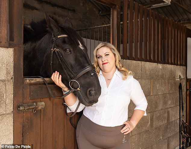 Amy Howland, 39, and her horse Jasmine who she says has given her as much emotional solace as any male partner ever has