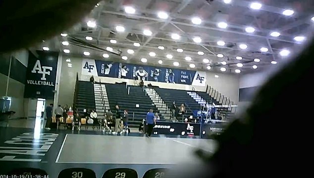 A fan captured the moment he was told he couldn't wear a 'Keep Women's Sports Female' shirt during Air Force Academy's game against San Jose State and Fleming