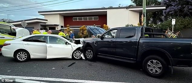 Queensland Police and the NRL Integrity Unit are investigating the alleged incident involving the star Broncos playmaker, whose car (right) is pictured just after the accident