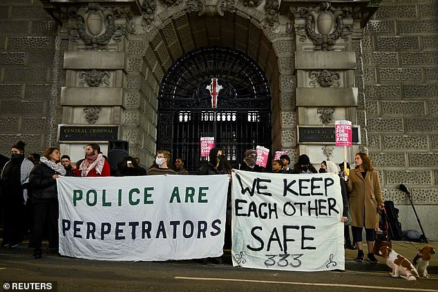 A banner was held that said 'We Keep Each Other Safe', as well as placards saying 'Justice for Chris Kaba', and chants of 'Say his name - Chris Kaba' and 'No justice - no peace' were heard outside the court