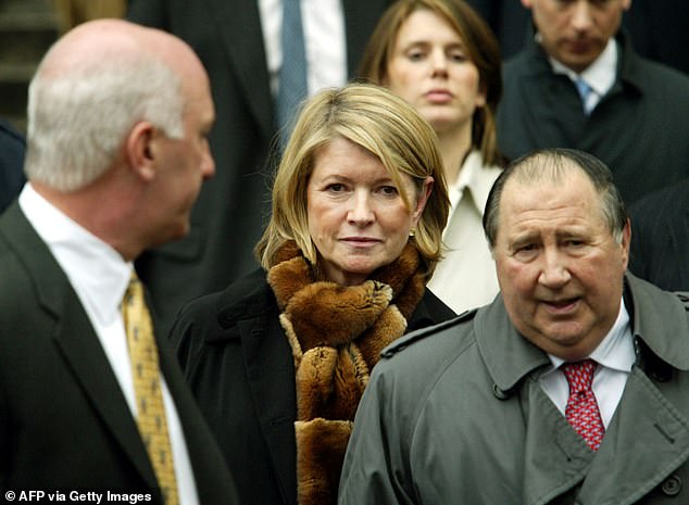 Martha spent five months in prison in 2004, after she was found guilty on charges including conspiracy and obstruction of justice related to the sale of a stock; pictured leaving court