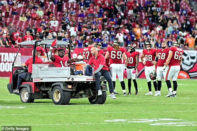 Godwin saluted the crowd knowing his season is likely over due to the severity of the injury