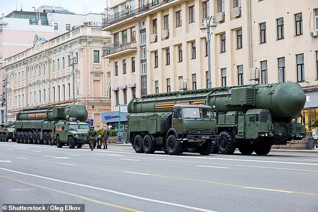 A 'Yars' nuclear missile system parades Moscow on May 2 2024