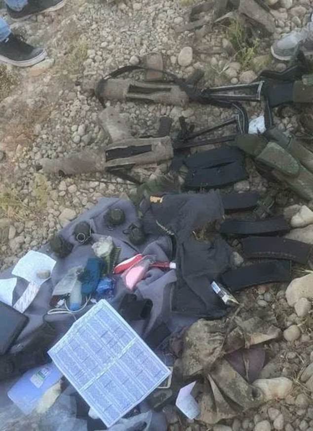 A picture has been circulating online which is believed to show a cache of weapons belonging to the 'neutralised' terrorists