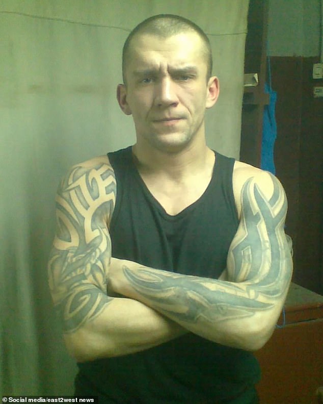 Wagner private army veteran Vladimir Aleksandrov (pictured) , 40, a previously convicted rapist, is alleged to have raped and killed 11-year-old schoolgirl, Nastya Yakina