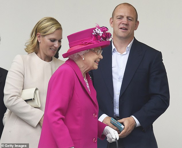 In September 2023, during an episode of The Good, The Bad & The Rugby, the former rugby ace explained that he met Queen Elizabeth II long before he joined the royal family , aged just 13. Pictured, Zara, Mike and the late Queen in 2016