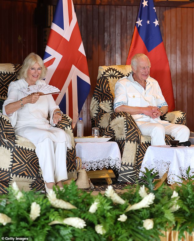 The pair both wore full white outfits as they attended the official event on Wednesday