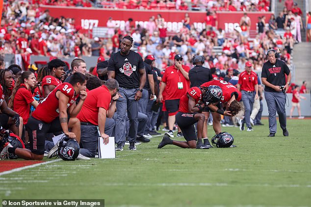 Several of McCall's teammates were devastated on the sideline at the sight of his injury