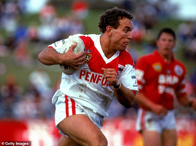 Tallis (pictured playing for St George in 1995) says he decked a rival player after he made a rude remark about his sister