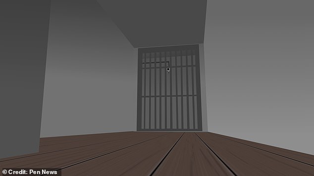 Inside are 10 cells (one virtual replica pictured above), each holding up to 20 people and sometimes more, according to the NGO Korea Future. Inside, the prisoners are forced to sit cross-legged and motionless for more than 12 hours per day, on pain of torture, and cannot use their cell's open toilet without permission from a guard