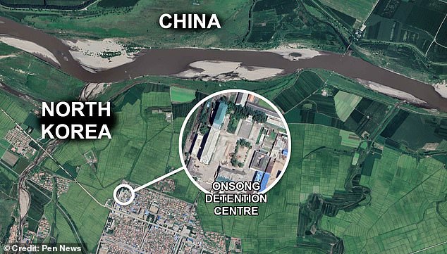 The holding facility for defectors in Onsong is less than a mile from the Chinese border