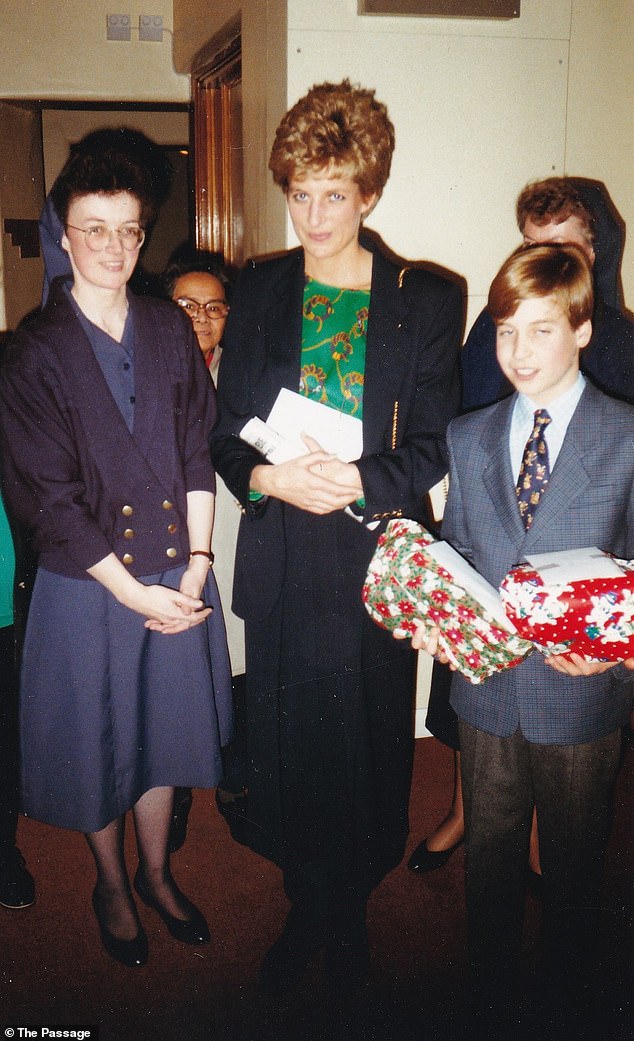 A young Prince William has been pictured beaming alongside his mother Princess Diana in never-before-seen pictures from a visit to The Passage in 1993