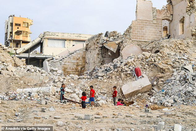 A view of Qasr al-Basha, a historic building in the Old City, which was damaged by Israeli attacks and housed a museum before the attacks in Gaza City, Gaza on October 23