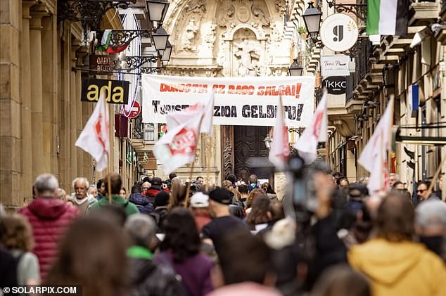 Hundreds of anti-tourism protesters staged the latest march against over-tourism in Spain this weekend