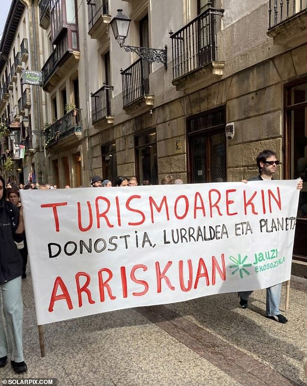 The route protestors took went through several streets in the pretty Old Quarter as well as the city centre