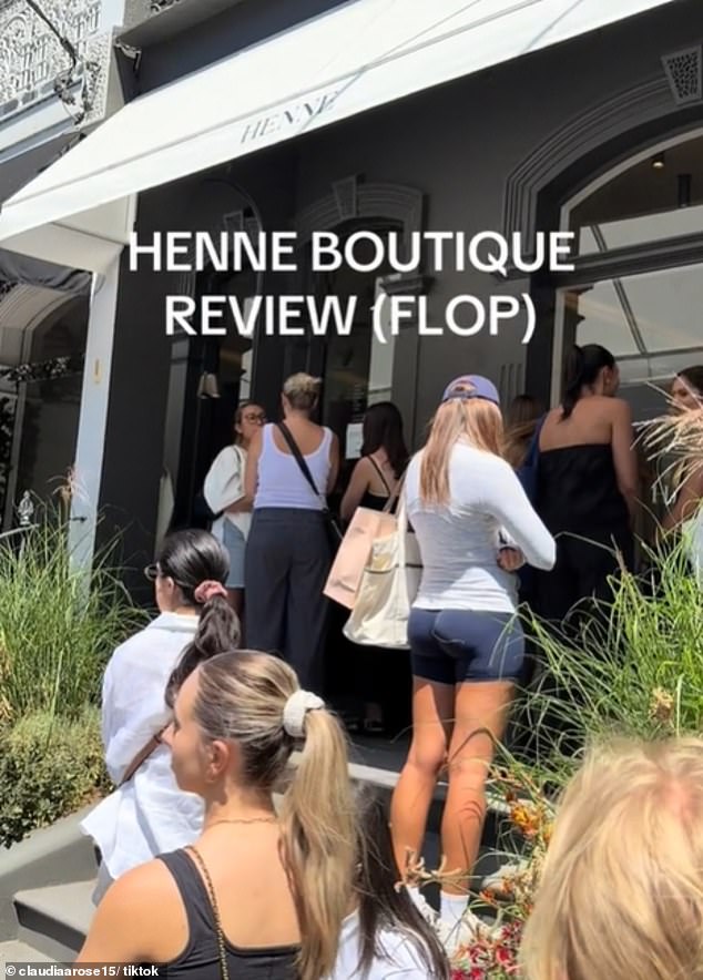 One shopper was less than impressed with her visit as she revealed she didn't even make it inside the store after being told it was a two-hour wait, sharing a video of the queues (pictured)