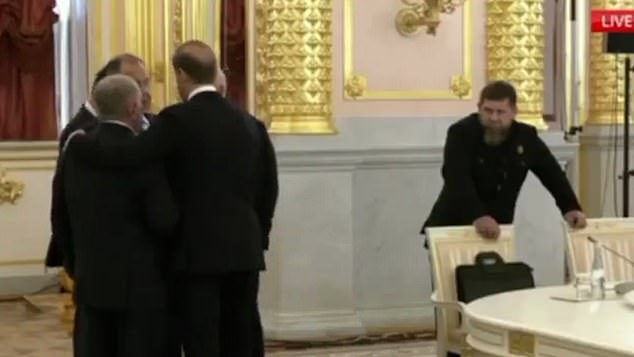 Kadyrov was seen looking around for a reaction