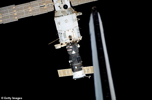 The Zvezda module is used to access a Russian cargo dock (pictured here). Due to the escalating leak, the Russian space agency has agreed to keep the module sealed except when needed