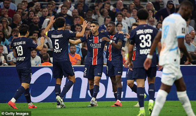 Champions Paris Saint-Germain cruised to a 3-0 victory away at Marseille in France's Ligue 1