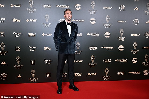 England captain Kane pictured posing for a photo on the red carpet at the Theatre du Chatelet