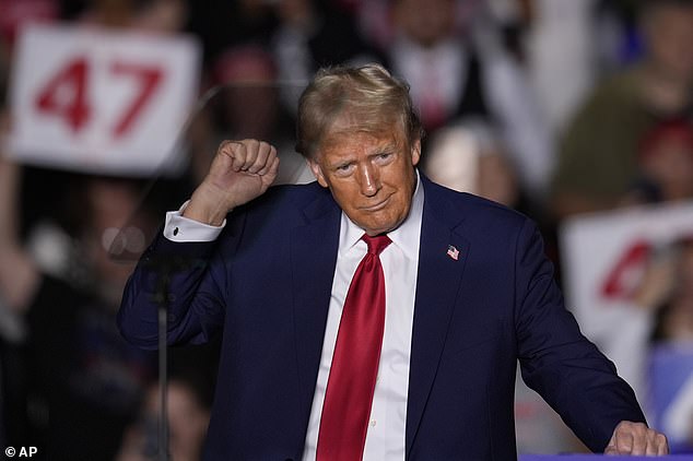 Trump promised the raucous crowd that he would 'fire' Harris come Election Day