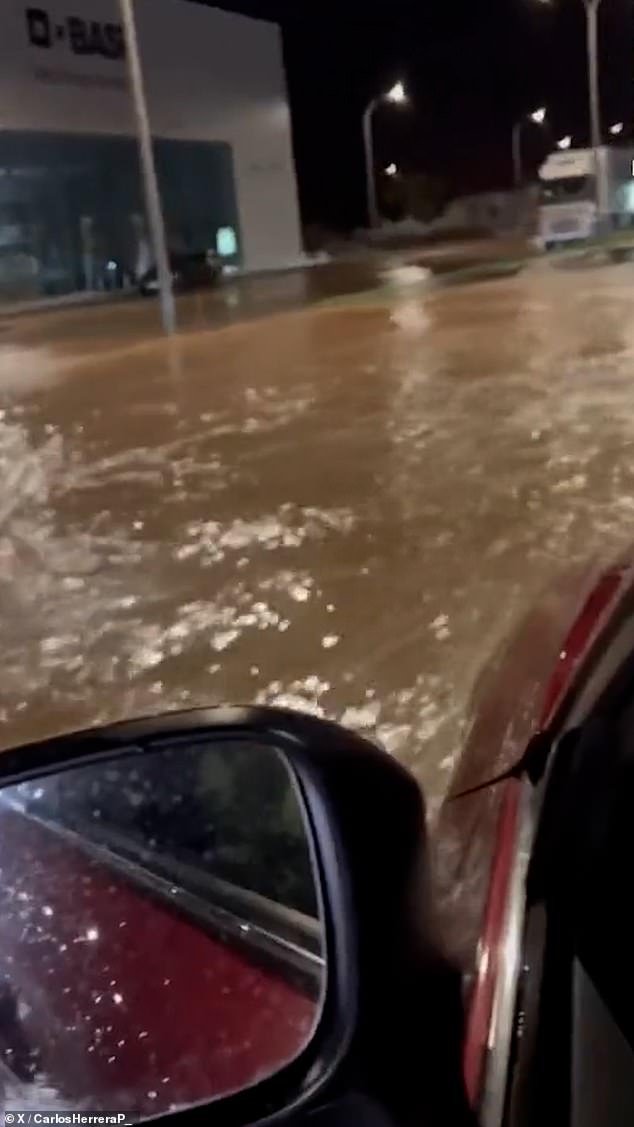 The hail was accompanied by severe rain that left the city flooded