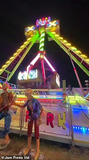 Video footage shows the spinning and swinging ride