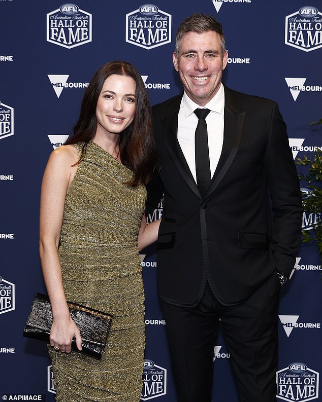 'Richo' (pictured with wife Genevieve Holiday at this year's Australian Football Hall of Fame ceremony) saw the lighter side of his embarrassing misstep