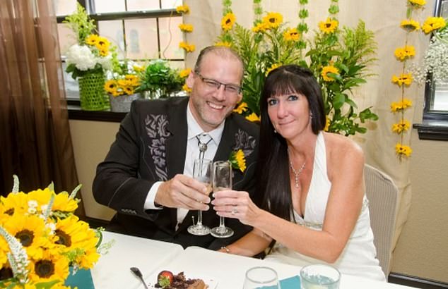 DrWillits is pictured above on her wedding day, and before her diagnosis. She credits her survival to a therapy that involved freezing her tumor and targeting it with immunotherapy drugs