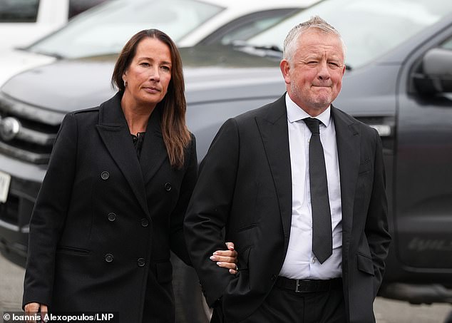 Sheffield United boss Chris Wilder also attended the funeral at Crown Hill Crematorium