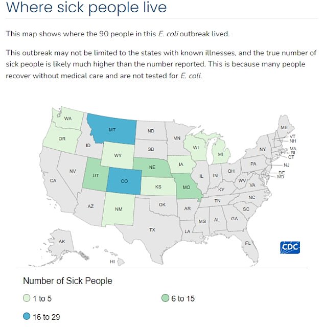 At least 90 people have been sickened after eating at McDonald's across 13 states, the CDC says