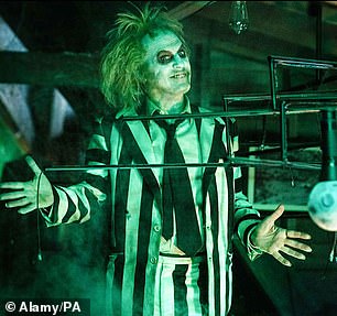 Michael Keaton seen as Beetlejuice in the 2024 revival