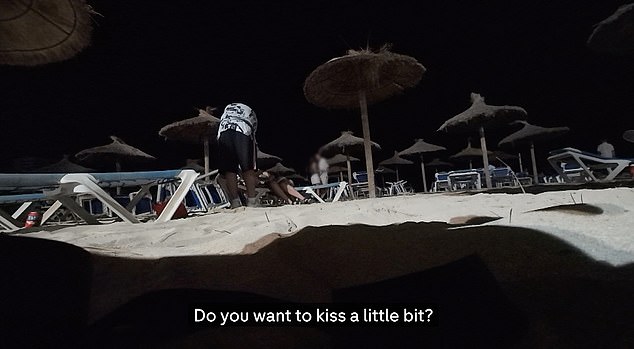 Things take a dark turn when a man asks a seemingly intoxicated Ellie: 'Do you want to kiss a little bit?'