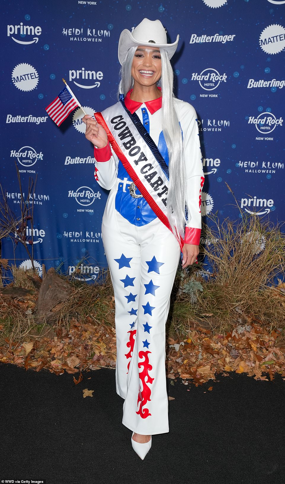 For Rachel Smith's look, the TV host, 39, dressed up as Beyoncé's iconic look from her Cowboy Carter album cover